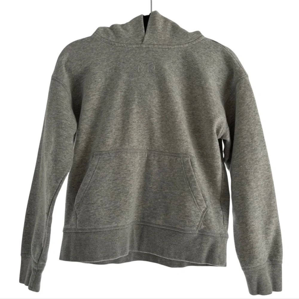 Kids Unisex Gap Logo Pullover Hoodie, Heather Gray, Size 12 XL